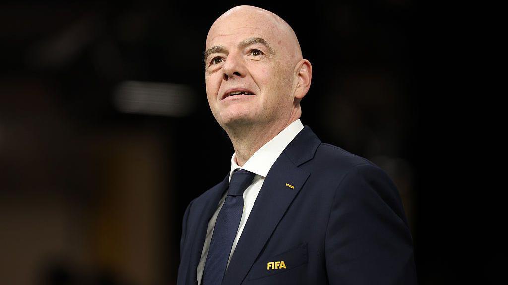 Fifa president Gianni Infantino is seen before the World Cup 2026 Group D match between Australia and Turkey