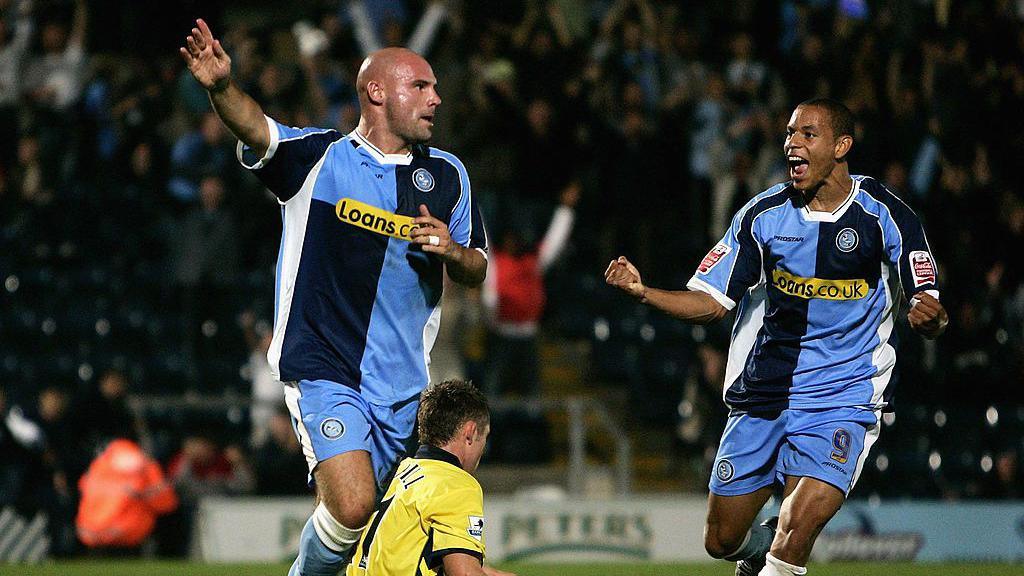 Wycombe wanderers taking on Aston Villa in 2005