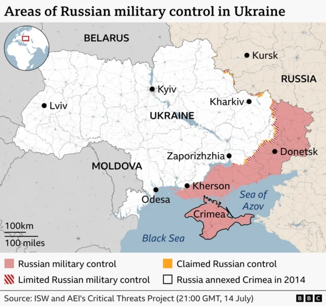 Control map of Ukraine