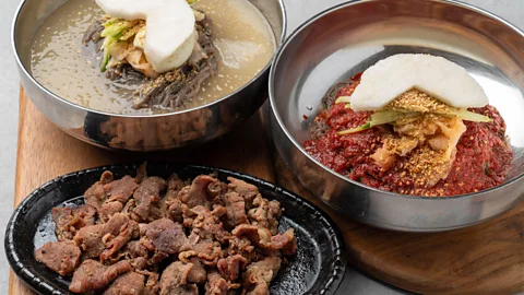 Alamy Spicy galbi paired with icy cold noodles is a refreshing summertime treat (Credit: Alamy)