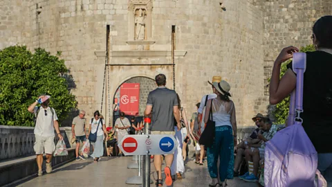 Ivan Vuković Dubrovnik has installed ropes to direct the swell of tourists entering the Pile Gate (Credit: Ivan Vuković)