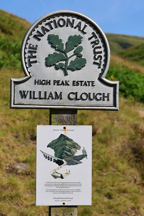 BBC/ Amy Wright During the ascent of William Clough, the trespassers were confronted by the gamekeepers, one of whom was injured as they fought their way to the top (Credit: BBC/ Amy Wright)