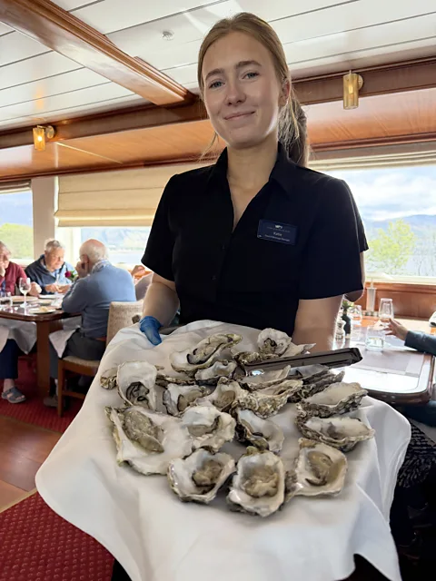 Robin McKelvie Fewer passengers allows for higher quality dining on freshly caught Scottish seafood and produce (Credit: Robin McKelvie)
