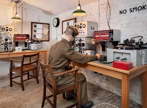 Trent Park Museum Trust In the lower-ground floor of the house, recording equipment captured the generals' private conversations (Credit: Trent Park Museum Trust)